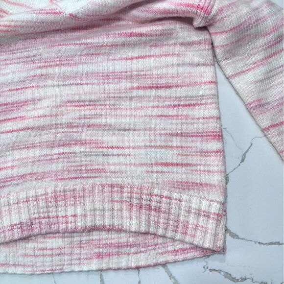 Talbots | Women’s Knit V-Neck Pink White Sweater Pink Size Mp - Picture 6 of 14